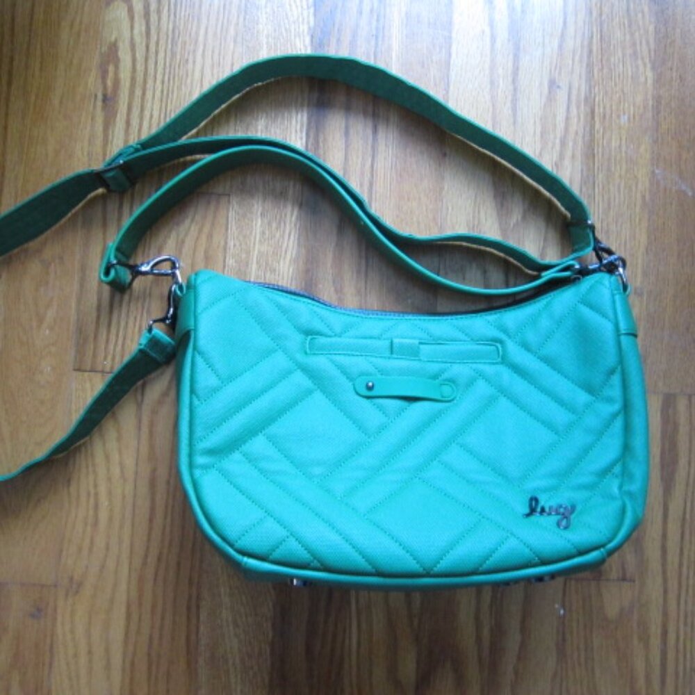 LUG "HARMONY" RFID GREEN MATTE CROSSBODY STRAP !